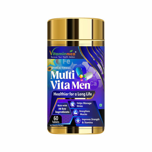 Vitaminnica Multi Vita Men (Multivitamins) - Boosts Strength, Stamina and Manages Stress