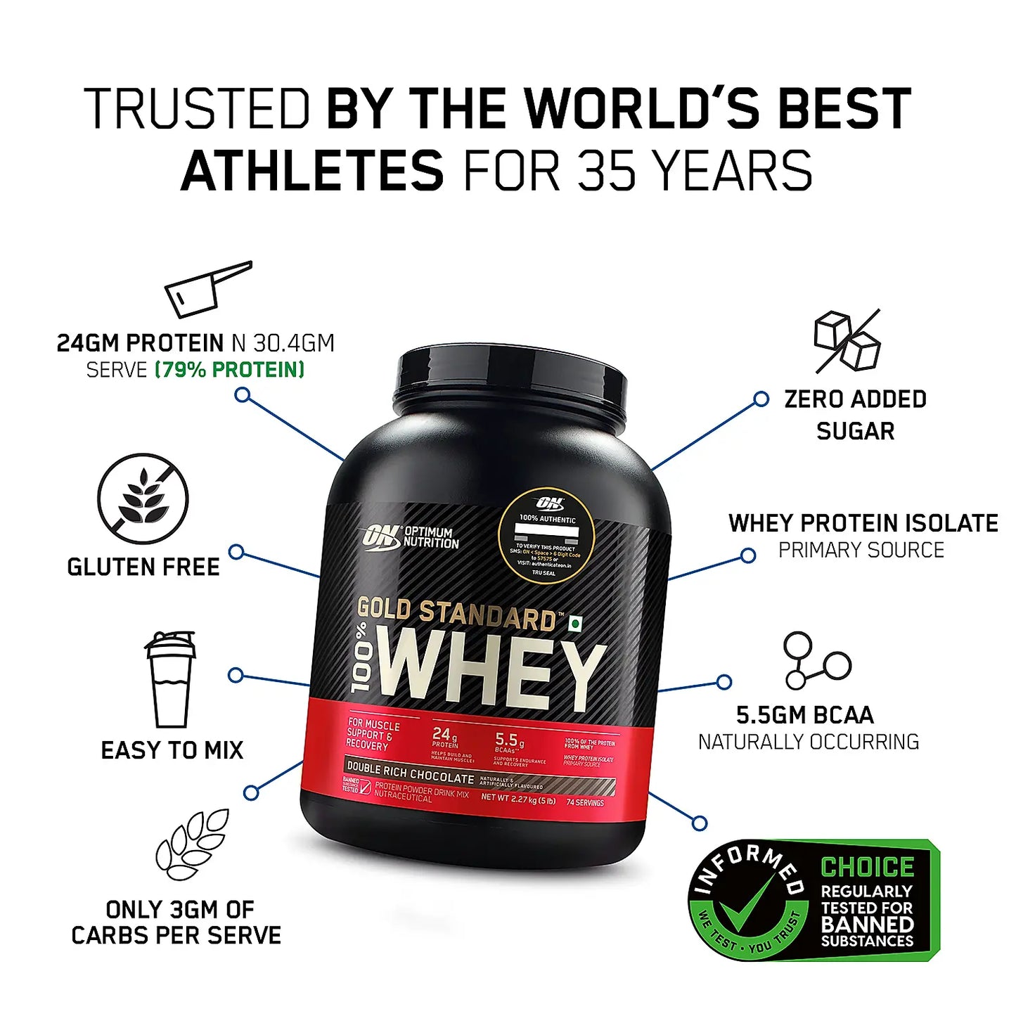Optimum Nutrition (ON) Gold Standard 100 Whey
