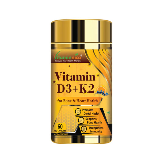 Vitaminnica Vitamin D3+K2 - Improves Dental, Bone Health & Immunity