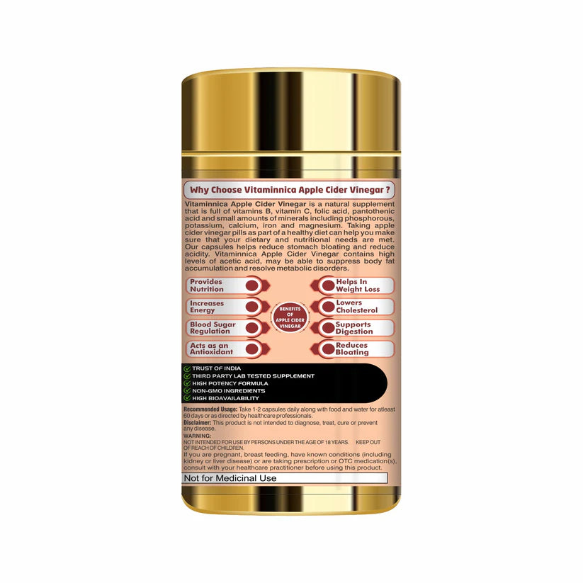 Vitaminnica Apple Cider Vinegar- Healthy Gut, Bloating and Improves Digestion