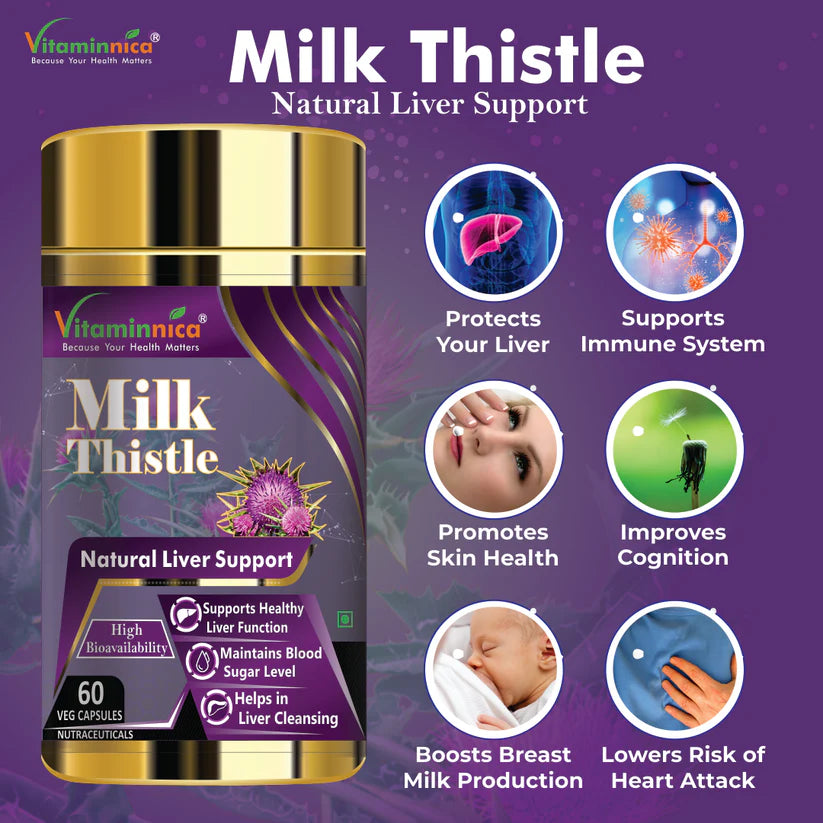 Vitaminnica Milk Thistle- Natural Liver Support and Cleansing