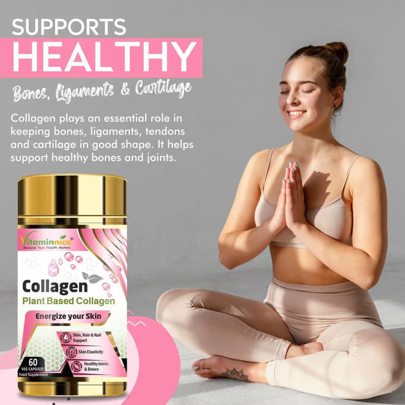 Vitaminnica Plant Based Collagen- Hyaluronic Acid & Vitamin C - Skin, Hair, Bones & Joints