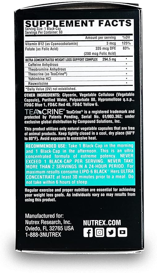 Nutrex Research Lipo-6 Black Hers Ultra Concentrate Pills For Women