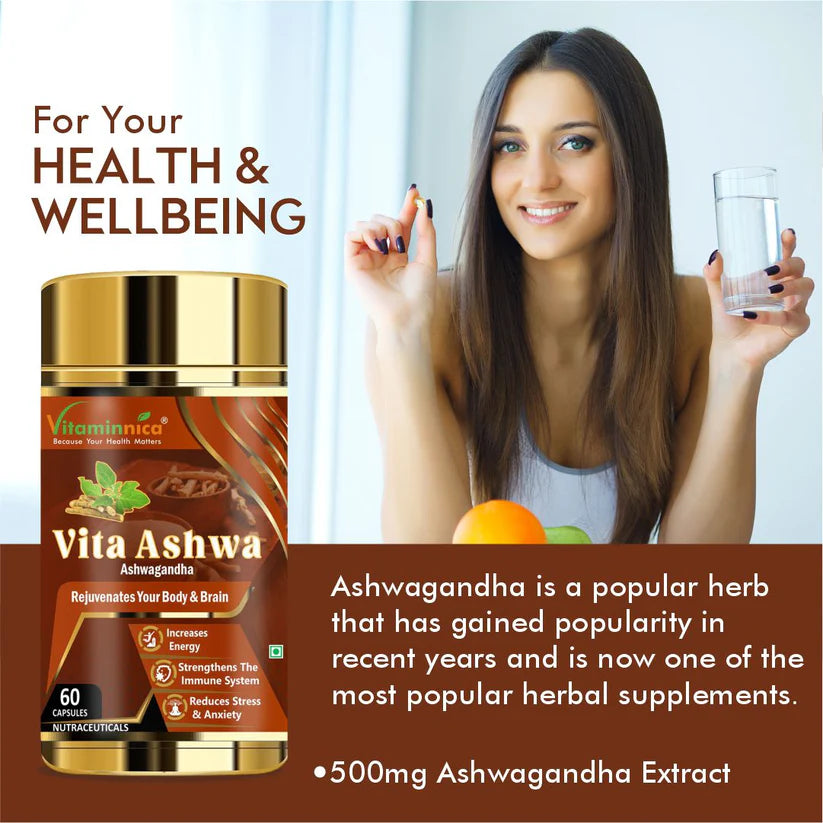 Vitaminnica Vita Ashwa- Ashwagandha 500mg- Rejuvenates your Body