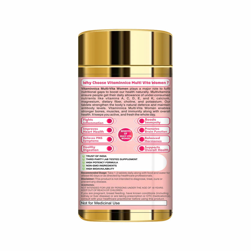 Multi Vita (Multivitamins) - Women and Bone Improves Energy level, Better Skin Density
