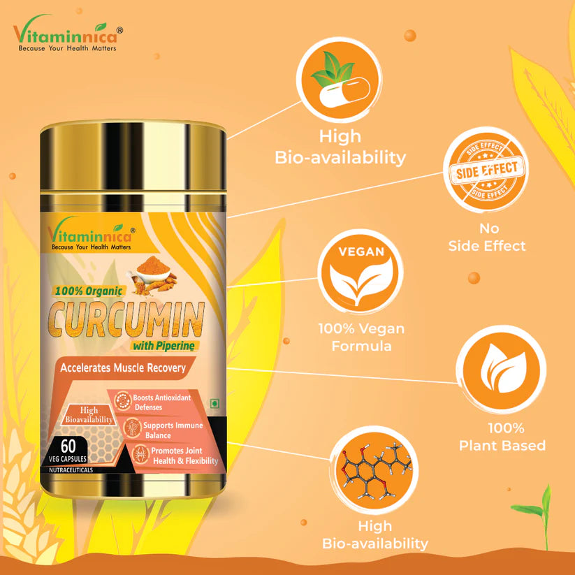 Vitaminnica Curcumin with Piperine - Better Immunity, Skin and Joint Health