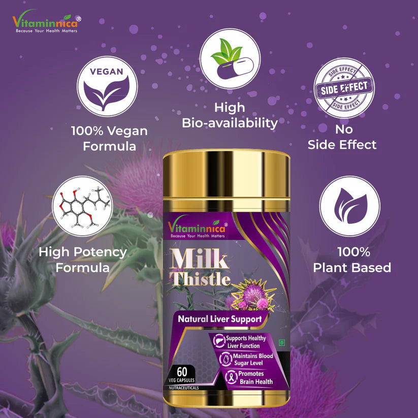Vitaminnica Milk Thistle- Natural Liver Support and Cleansing