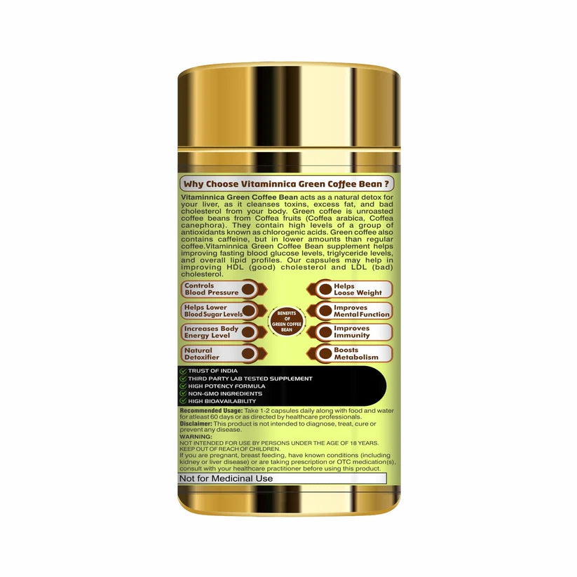 Vitaminnica Green Coffee Bean - Boosts Metabolism and Weight Loss