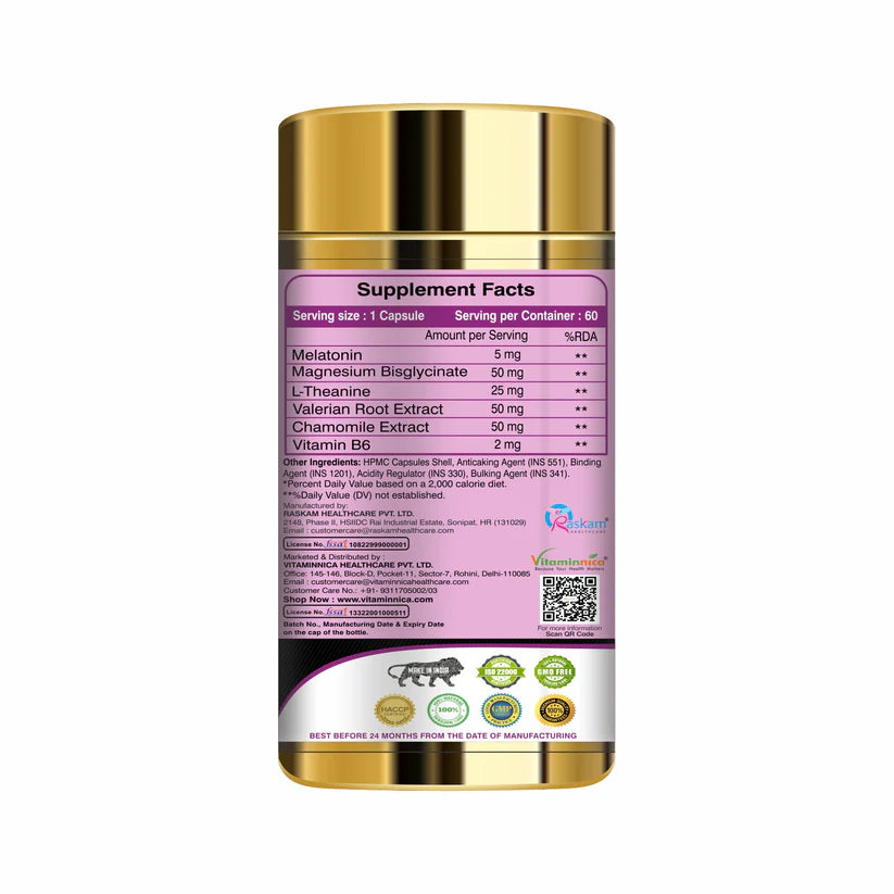 Vitaminnica Vita Nap- Melatonin 5mg Natural Sleep Support & Stress Relief