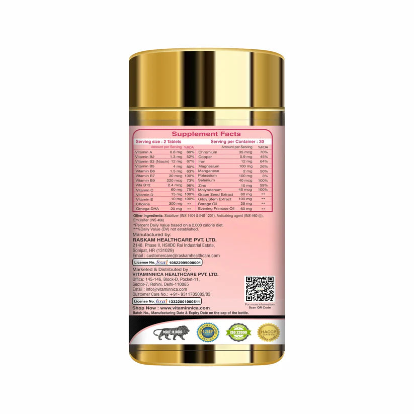 Multi Vita (Multivitamins) - Women and Bone Improves Energy level, Better Skin Density