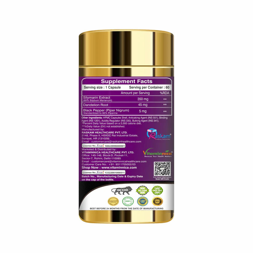 Vitaminnica Milk Thistle- Natural Liver Support and Cleansing