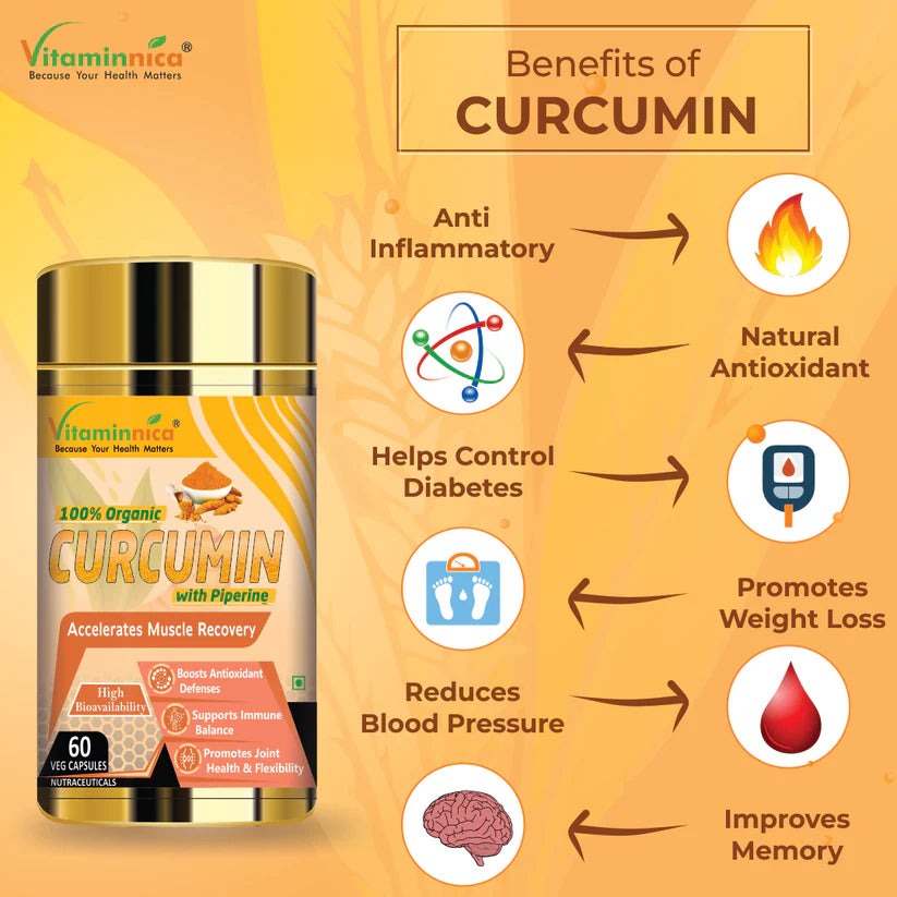 Vitaminnica Curcumin with Piperine - Better Immunity, Skin and Joint Health