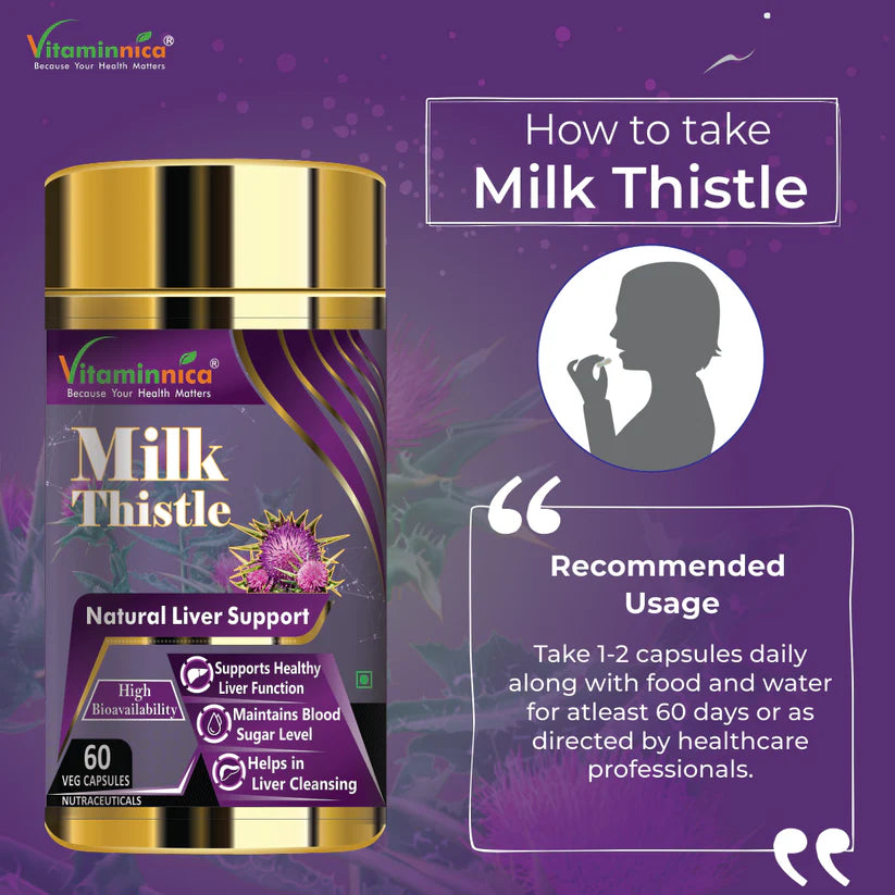 Vitaminnica Milk Thistle- Natural Liver Support and Cleansing