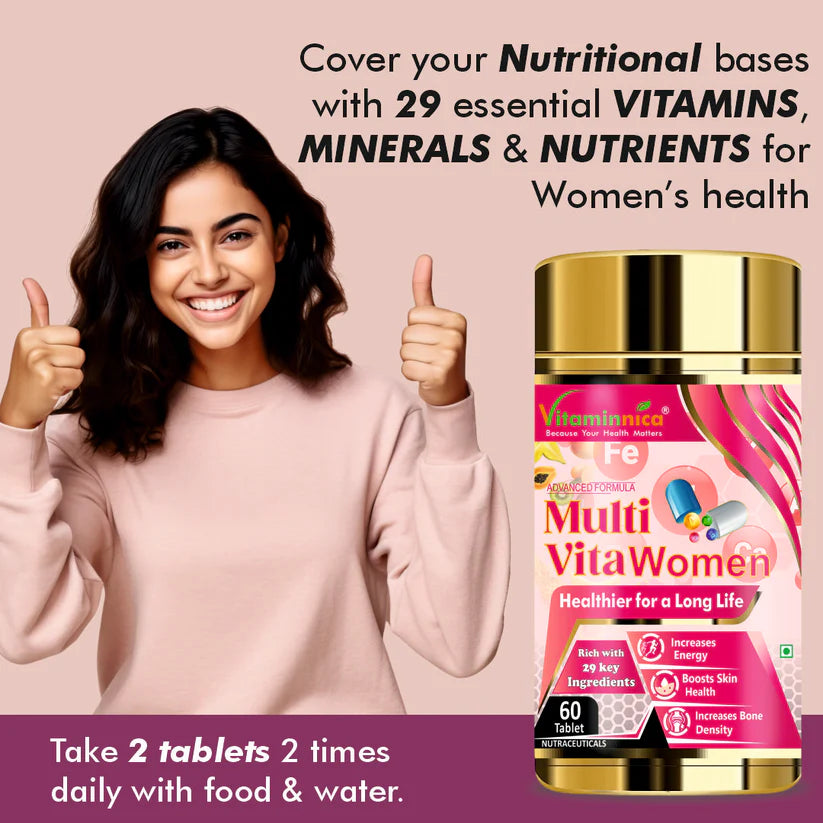 Multi Vita (Multivitamins) - Women and Bone Improves Energy level, Better Skin Density