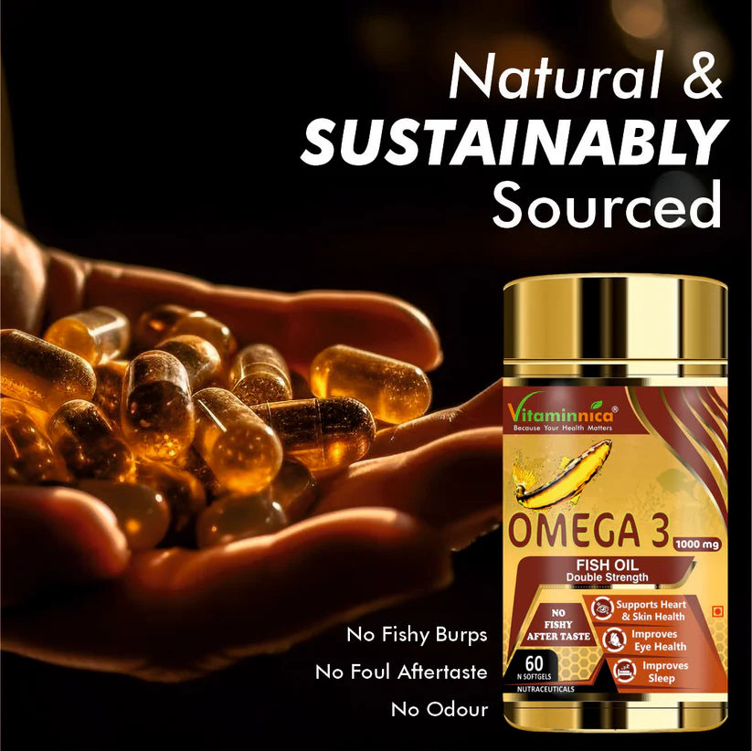 Vitaminnica Omega 3 - Better Heart. Skin, Eye Health & Improves Sleep Cycle